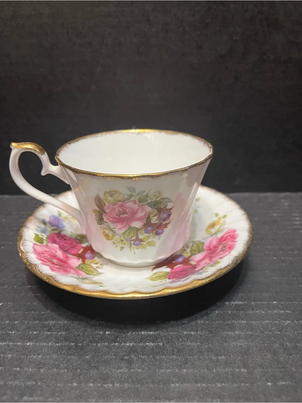 Vintage Royal Sutherland Fine Bone China Teacup and Saucer # 11 and 12 roses